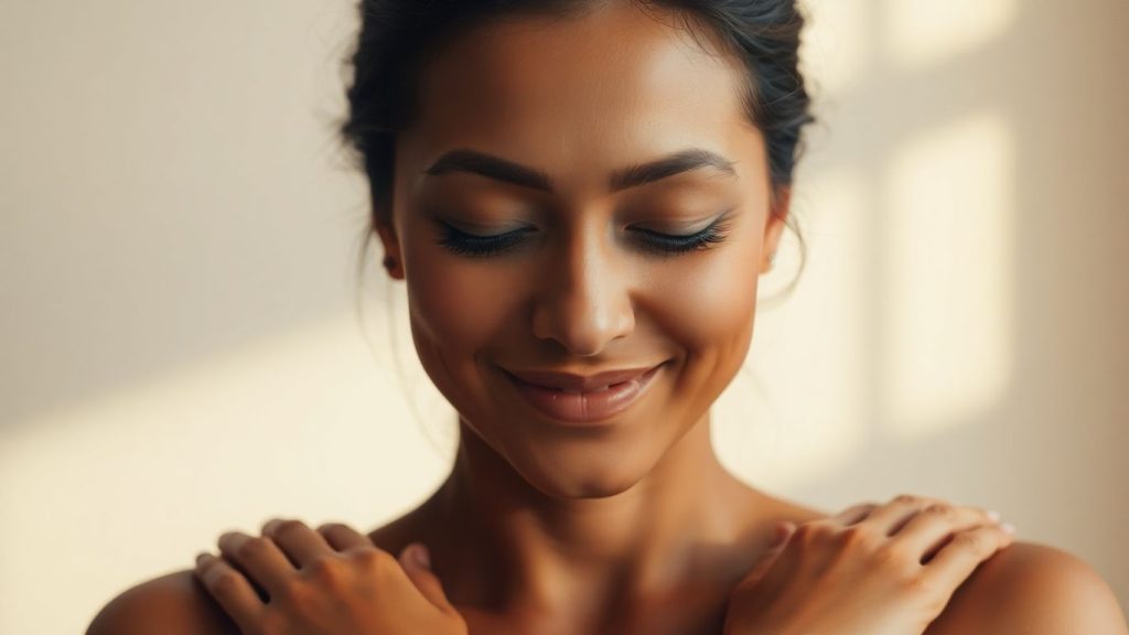Person finding instant calm and stress relief.